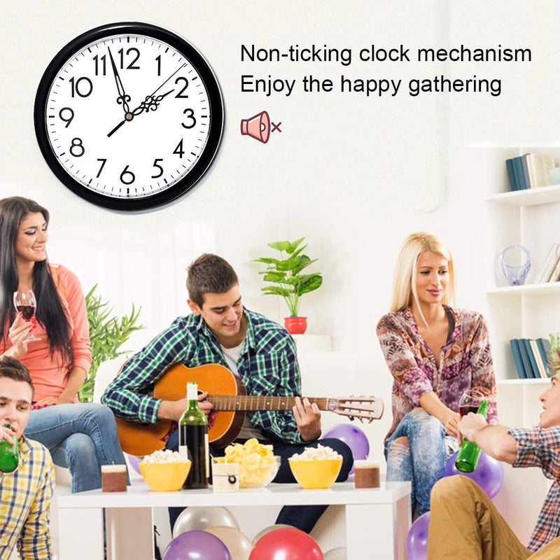 EMOON 2 Pack Non Ticking Clock Mechanism with 4 Pack Clock Hands, Clock Movement Motor Kit for Clock Repair, Replacement and Custom Clock (Total Shaft Length 5/8 in) - Image 2